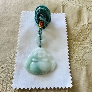 Burma Jade Buddha Pendant Necklace with Certificate